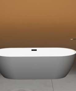 Matte grey acrylic free standing bathtub 170×80 cm