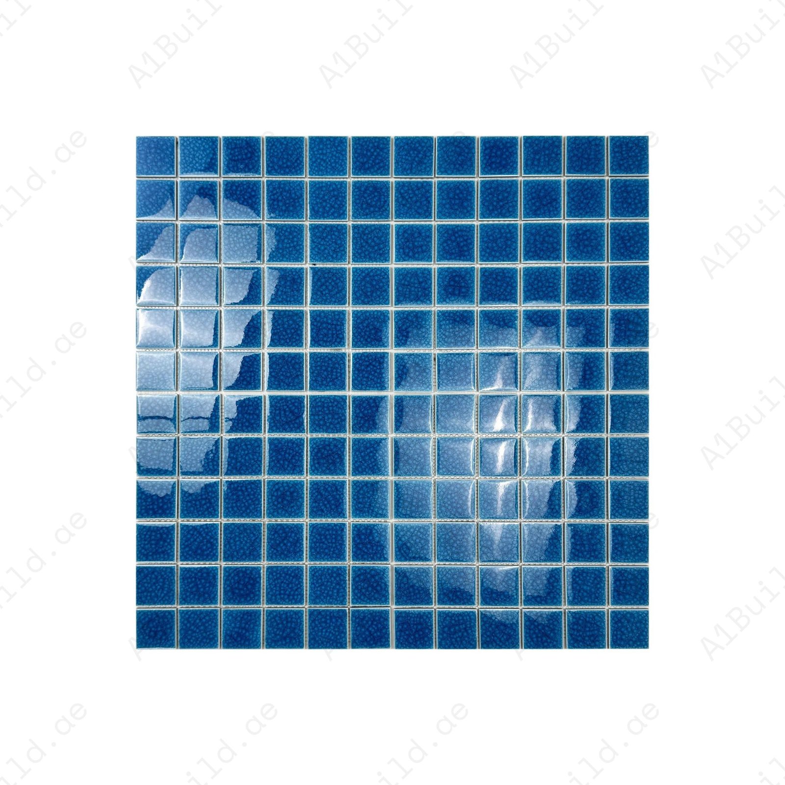 Oceanic Opal Series French Blue Double Crackle Porcelain Mosaic