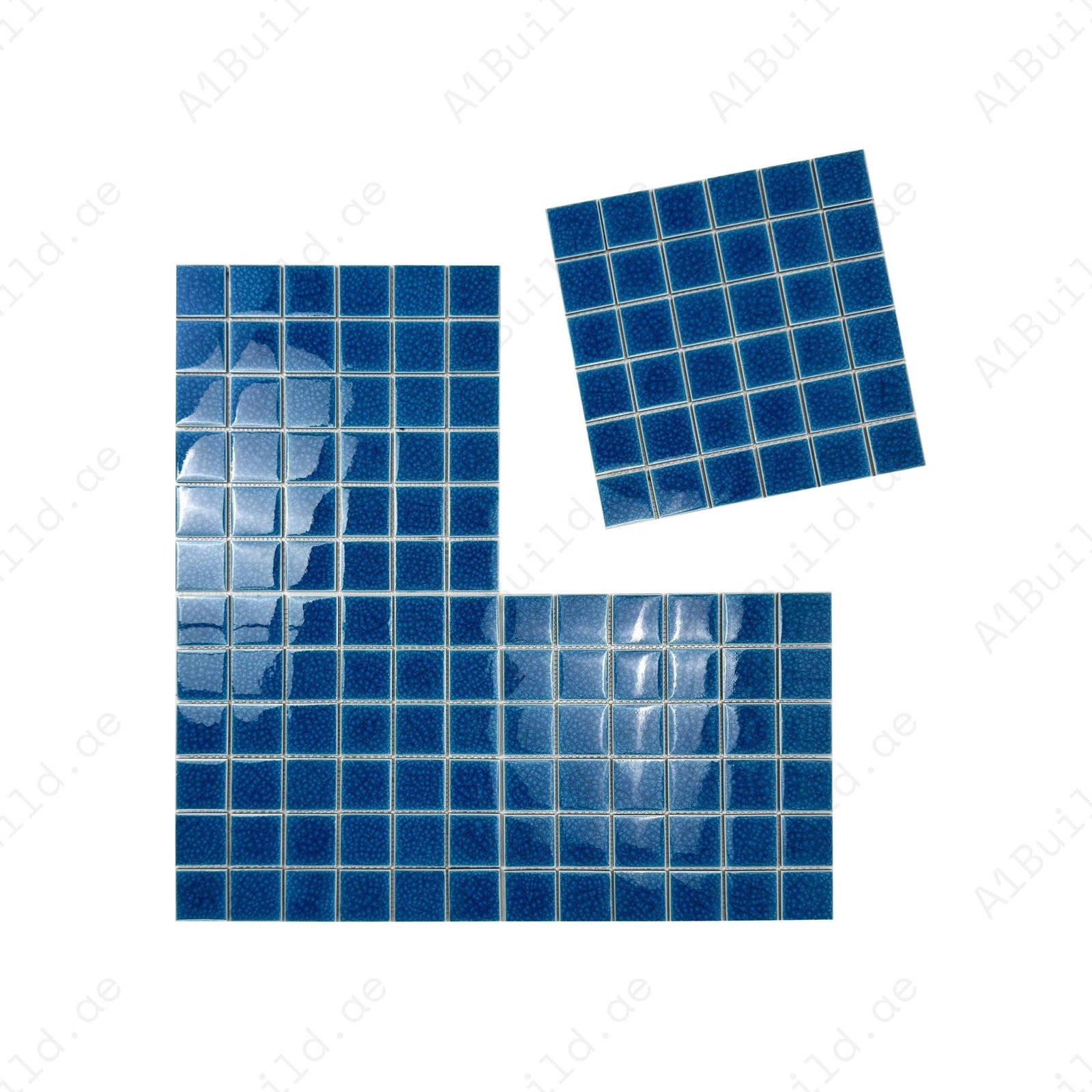 Oceanic Opal Series French Blue Double Crackle Porcelain Mosaic - Image 2