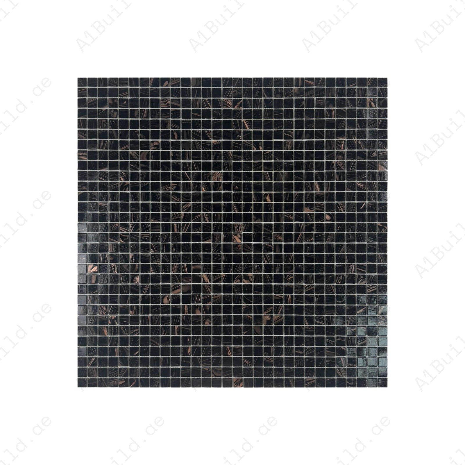 Glacial Artistry Series Brown With Gold Line Hot Melt Glass Mosaic