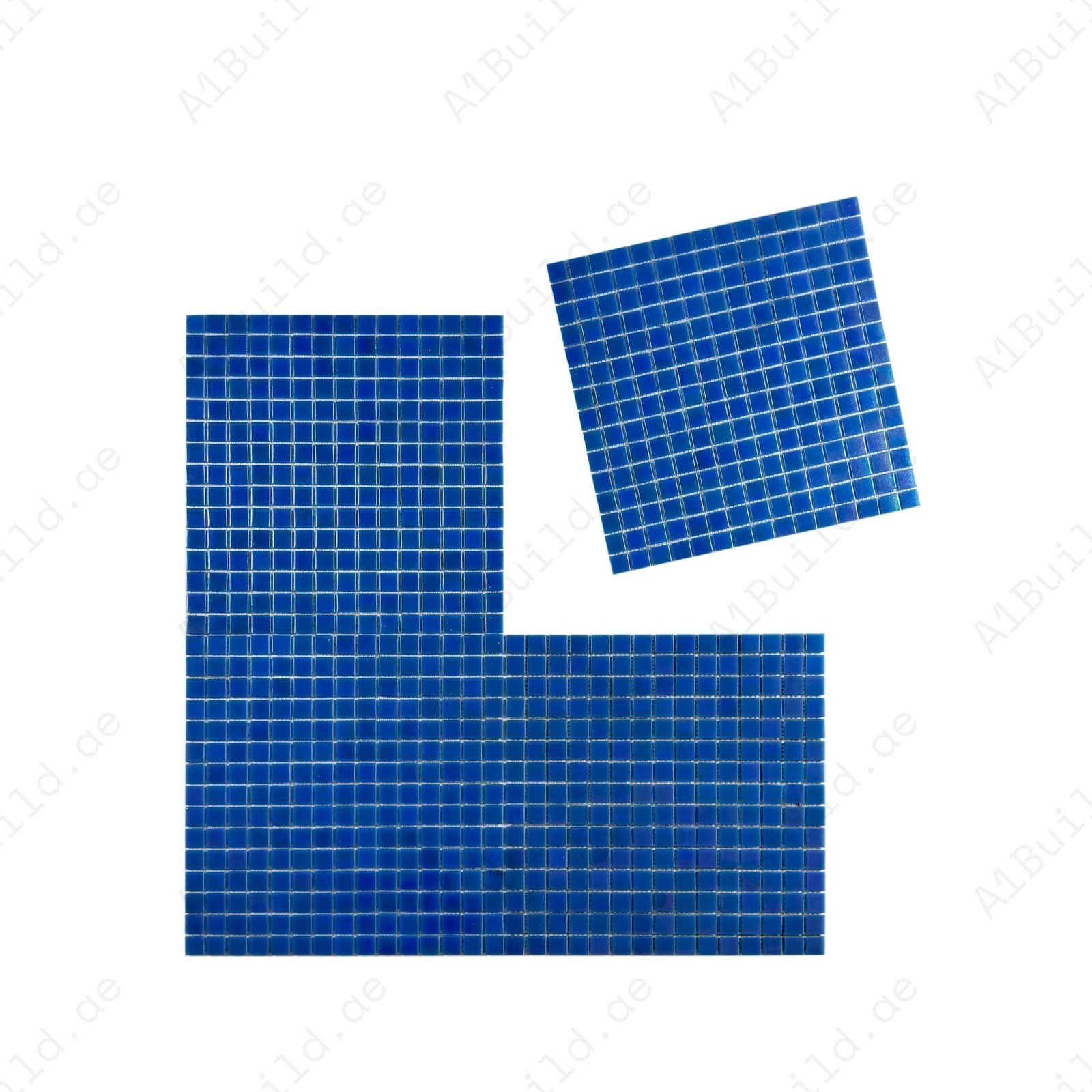 Glacial Artistry Series Cyan Blue Iridescent Hot Melt Glass Mosaic - Image 2