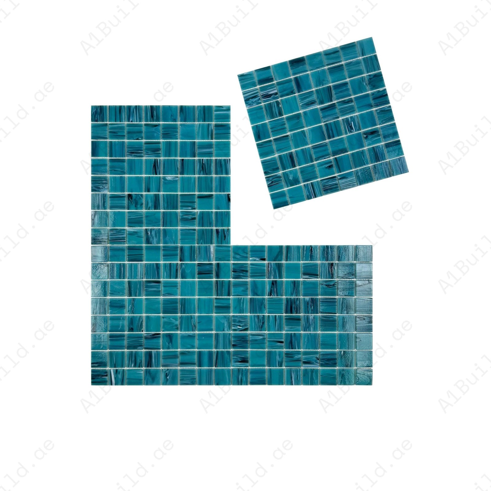 Glacial Artistry Series French Blue Cloud Hot Melt Glass Mosaic - Image 2