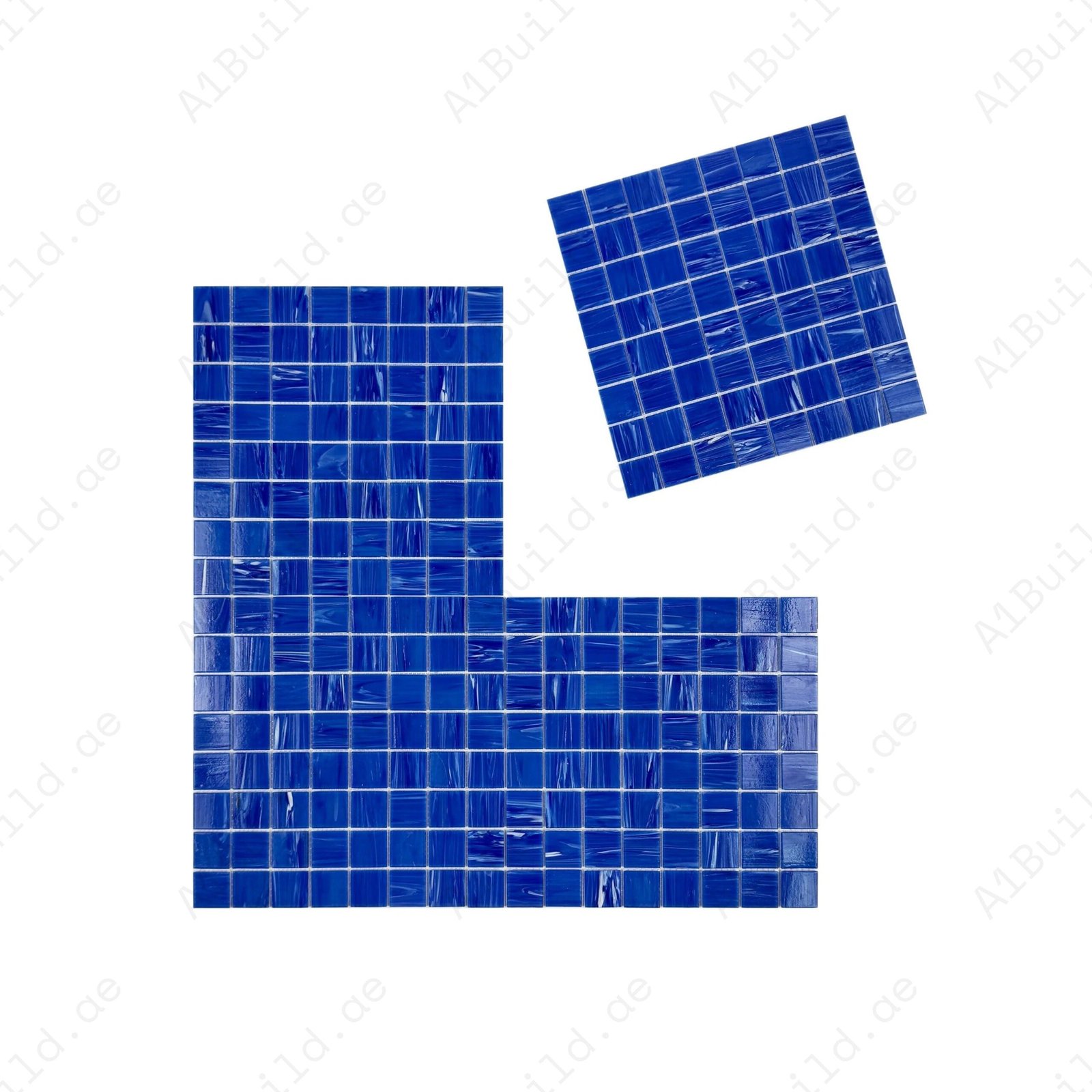 Glacial Artistry Series Navy Blue Cloud Hot Melt Glass Mosaic - Image 2