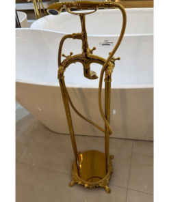 Alternative view of Gold brass freestanding bathtub mixer