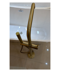 Alternative view of Gold freestanding bathtub mixer 110cm