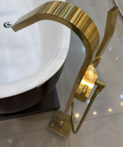 Gold freestanding bathtub mixer 103cm height