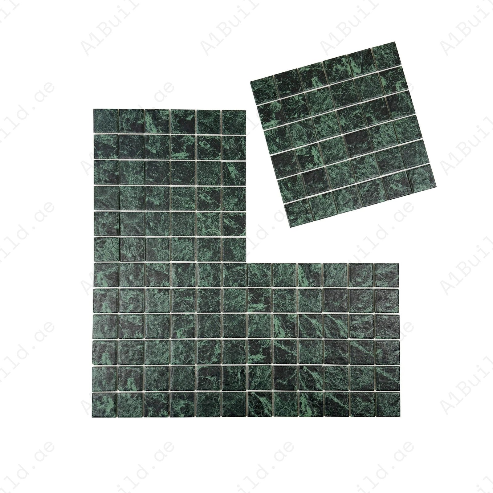 Majestic Naturale Green Big Flower Marble Pattern Porcelain Mosaic - Image 2