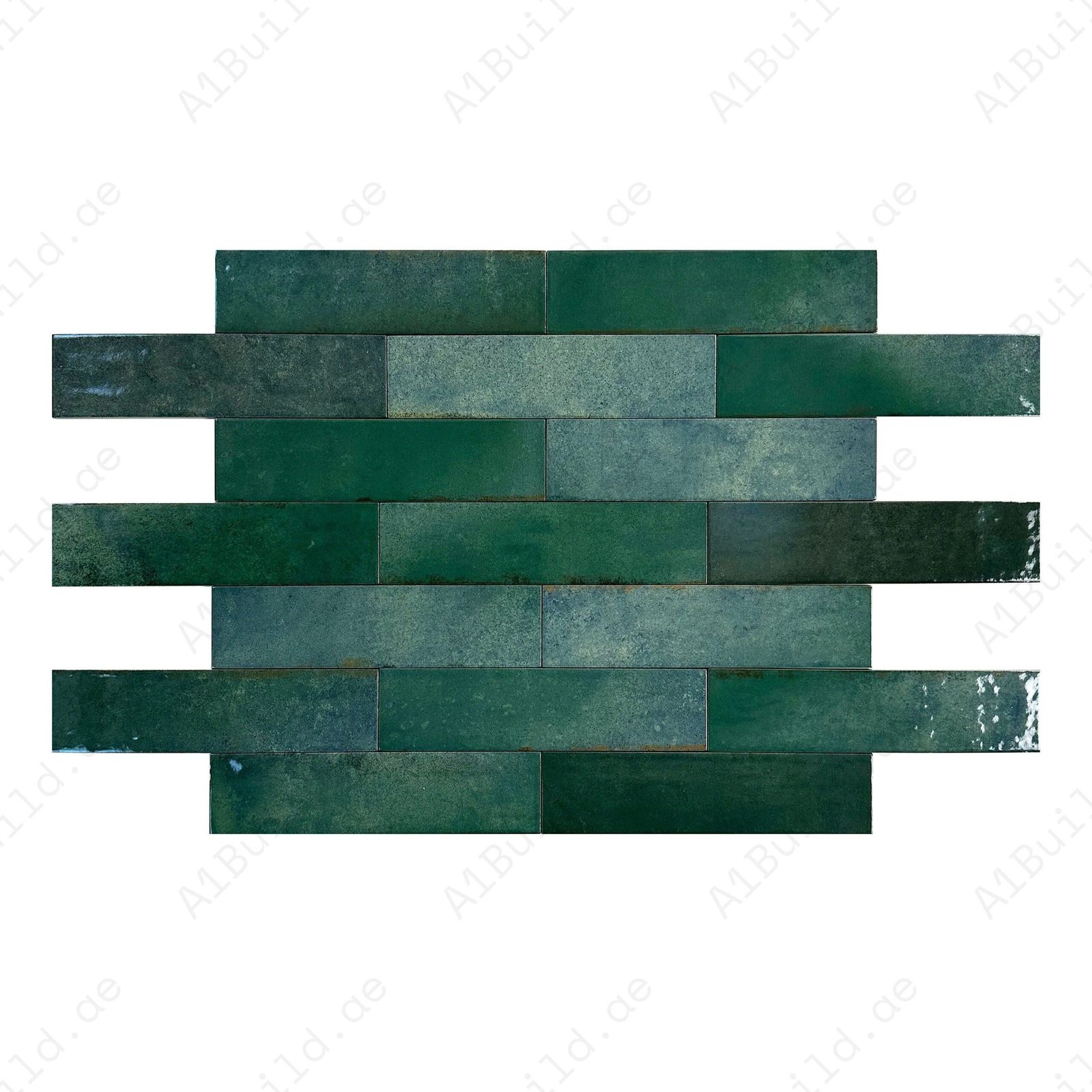 Green Glossy Porcelain Artisanal Tile - Image 2