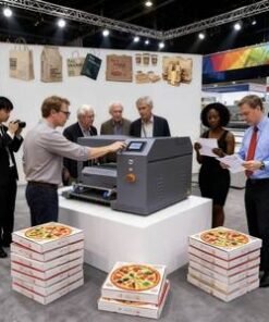 Kraft Bag Printer Single Pass 20m/min CMYK Inkjet for Water-Absorbent for Corrugated Pizza Boxes Shopping Bags Egg Box