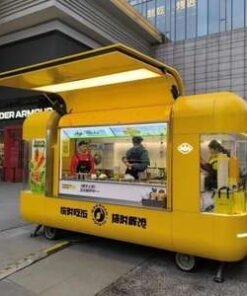 Small Mobile Food Truck Trailer with Fiberglass Construction Fully Equipped for Ice Cream Coffee Candy Pizza Services