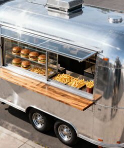 Highly Towing Airstreams Stainless Steel Aluminum Customizable Color Food Trailer Ice-cream Truck Water System Snack Food Candy