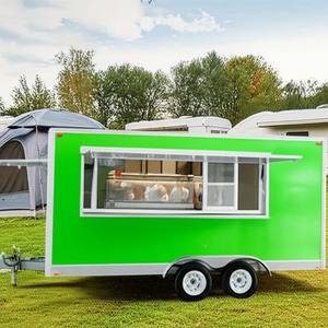 SUMEC New Mobile Food Trailer Pizza Coffee Camper Van Ice Cream Hot Dog Food Truck Fully Equipped Stainless Steel Kitchen 24 ft
