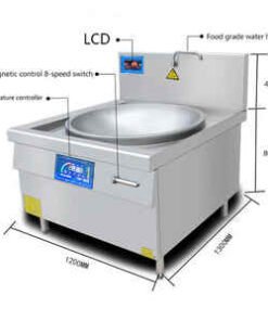 High Power Induction Wok Stove Commercial Canteen Single Head Wok Stove Hotel Catering Kitchen Equipment