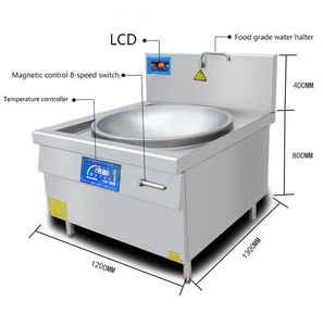 High Power Induction Wok Stove Commercial Canteen Single Head Wok Stove Hotel Catering Kitchen Equipment