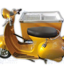 Good Quality Retro Vegan Ice Cream Food Trailer with Stainless Steel Freezer Electric 3-Wheel Delivery Cart