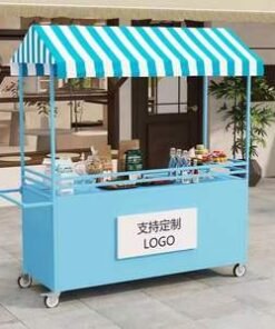 Trendy Wrought Iron Flower Cart Mobile Outdoor Food Truck for Night Markets Shopping Malls & Street Stalls for Snack Factories