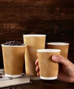 Factory Wholesales Paper to Go Coffee Cups Carton Disposable Paper Ripple Wall Hot Coffee Cup 10oz Disposable Cup
