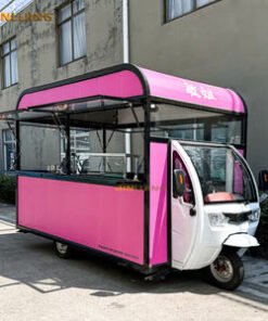 JINLIJING Custom Outdoor Beach Ice Cream Trailer Mobile Food Truck Electric 3 Wheels Tricycle Street Fast Food Cart