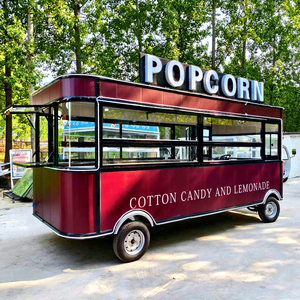 SANSHELL Custom Electric Food Truck Trailer Vintage Mobile Kitchen for Popcorn & Ice Cream Fast Food Bus Cart on Sale 220v