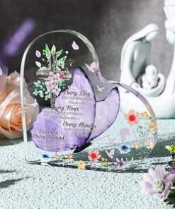 Inspirational Religious Women's Christian Gifts Heart Shaped Bible Verse Butterfly Acrylic Desk Decor Motivational Birthday Gift