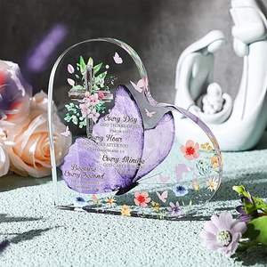 Inspirational Religious Women's Christian Gifts Heart Shaped Bible Verse Butterfly Acrylic Desk Decor Motivational Birthday Gift
