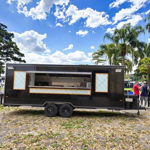 Mini Mobile Food Truck Cheap Price Street Fast Food Cart Trailer for Hot Dogs Coffee Chips Candy-Fiberglass Material
