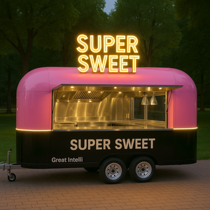 China Food Trailer Mobile Pizza Van Street Food Truck Coffee Catering Cart Ice Cream Kiosk Store Wheels Prefab Snack Food Chips