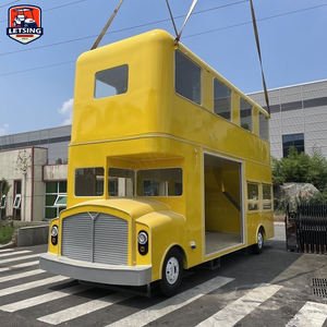 Hot Dog, Coffee, Ice Cream Mobile Food Truck Restaurant Fast Food Trailer Electric Double Decker Food Bus