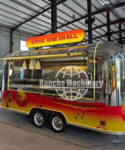 Mobile Pizza Ice Cream Fast Food Truck Fully Equipped Stainless Steel BBQ Food Trailer Pass Inspection for Sale Europe