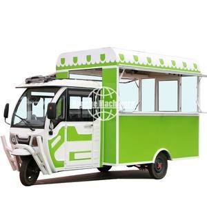 Street Mobile Food Truck Camper Trailer 3 Wheel Fast Food Snack Ice Cream Coffee Hotdog Cart Stainless Steel CE ISO Certified