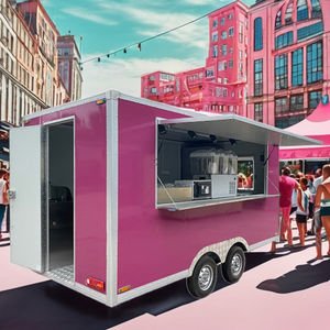 Mobile Food Truck Van with Full Kitchen Concession Mini Portable Food Trailer Fast Food Ice Cream Restaurant Use