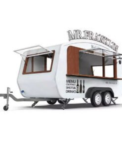 Customized Fast Food Truck Mobile Ice Cream Cart Street Food Trailer Metal Material Built-In Power Rust Resistant for Outdoor
