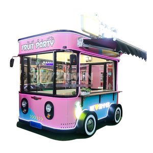 Street Small Mobile Ice Cream Snack Fast Food Cart Trailer with Fiberglass Construction and Wheels