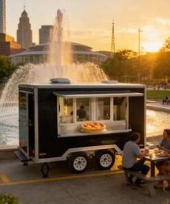 Ice Cream Fully Glassed Equipped Cart Waffle Food Truck Coffee Crepe Food-trailer
