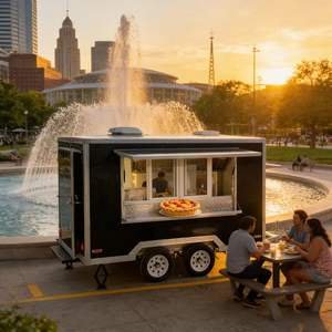 Ice Cream Fully Glassed Equipped Cart Waffle Food Truck Coffee Crepe Food-trailer