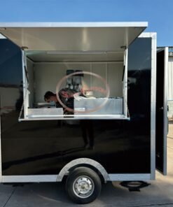 China Factory Supply Street Mobile Food Cart Square Stainless Steel Rust Resistant Ice Cream Hotdog Trailer for Commercial Use