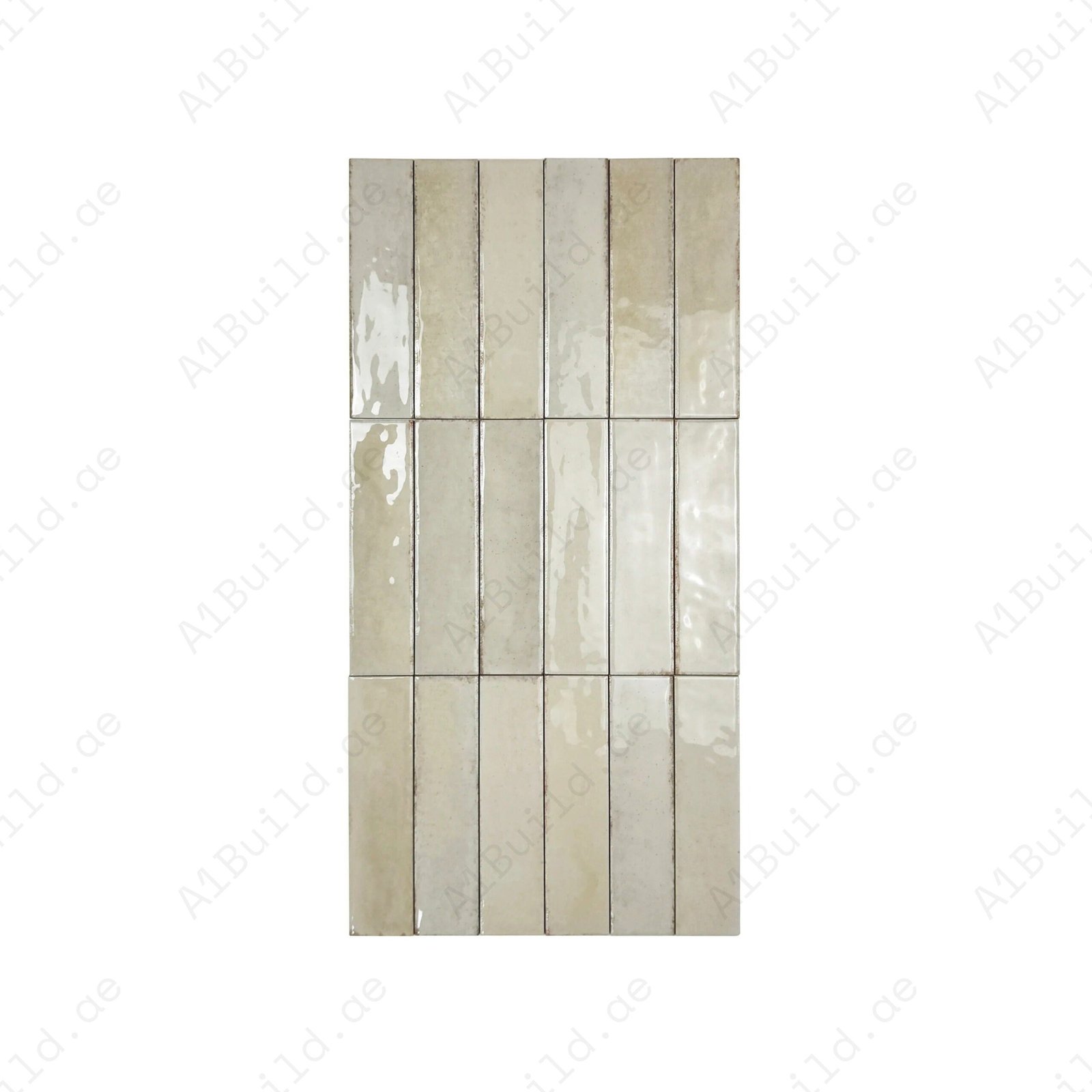 Himalayan Serenity Series Light Beige Glossy Porcelain Artisanal Tile