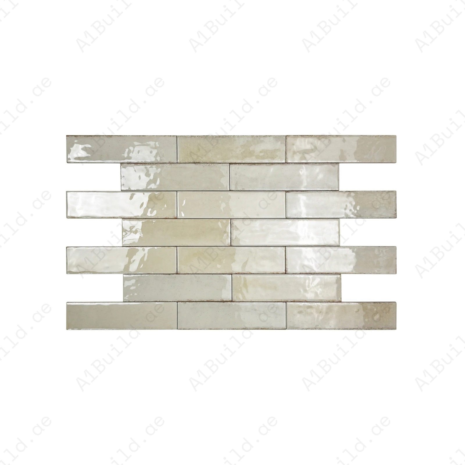Himalayan Serenity Series Light Beige Glossy Porcelain Artisanal Tile - Image 2