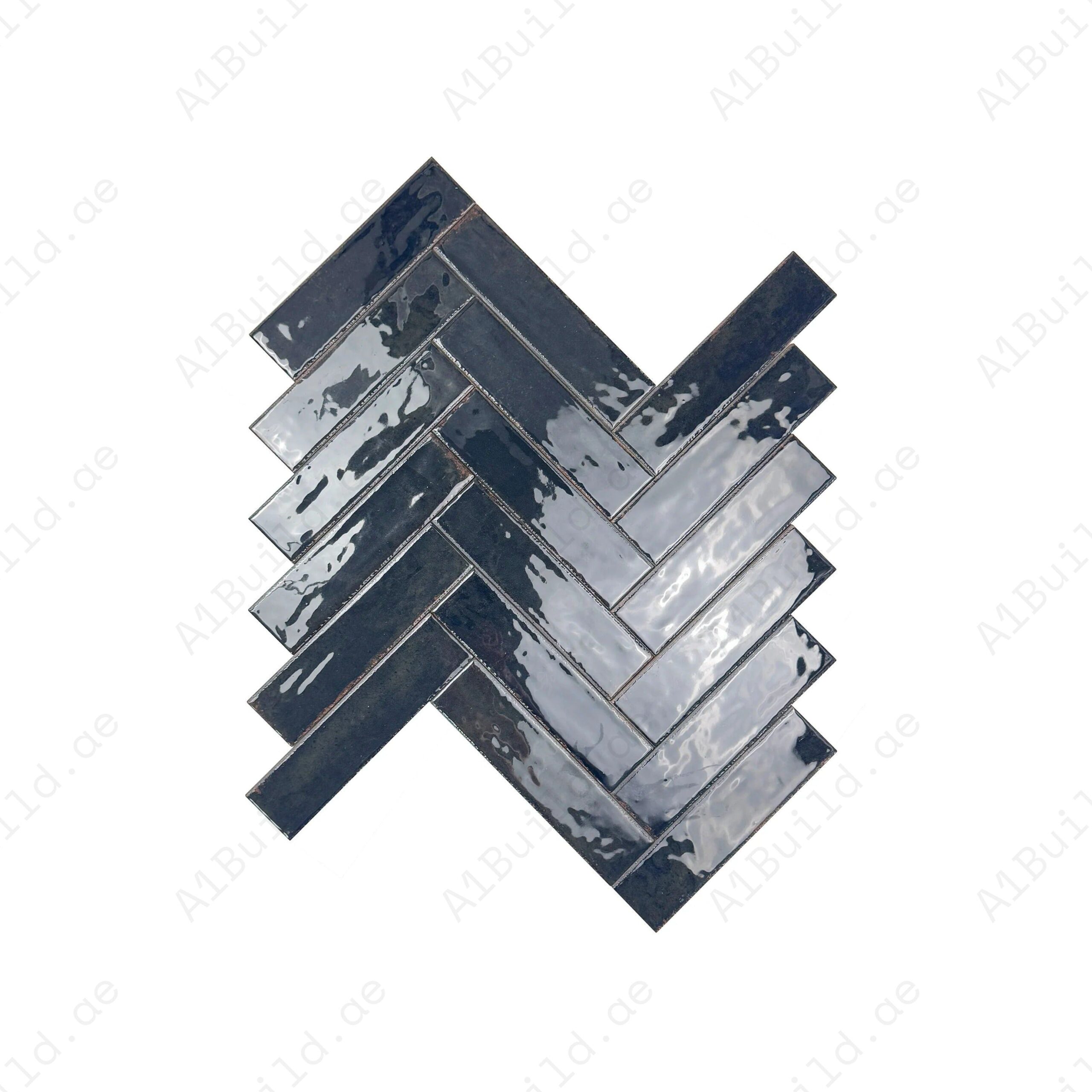 Himalayan Serenity Series Midnight Blue Glossy Porcelain Artisanal Tile - Image 2