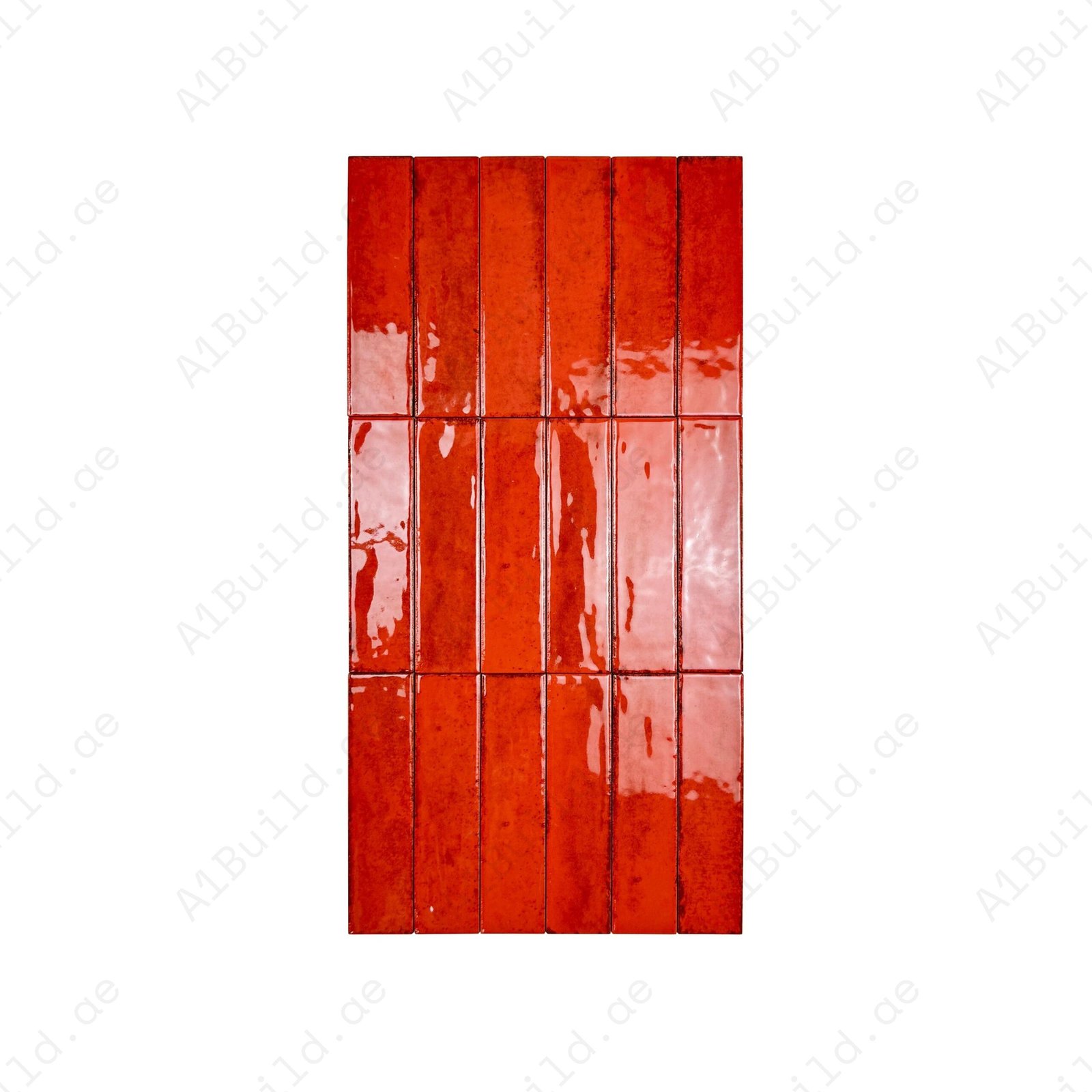 Himalayan Serenity Series Ruby Red Glossy Porcelain Artisanal Tile
