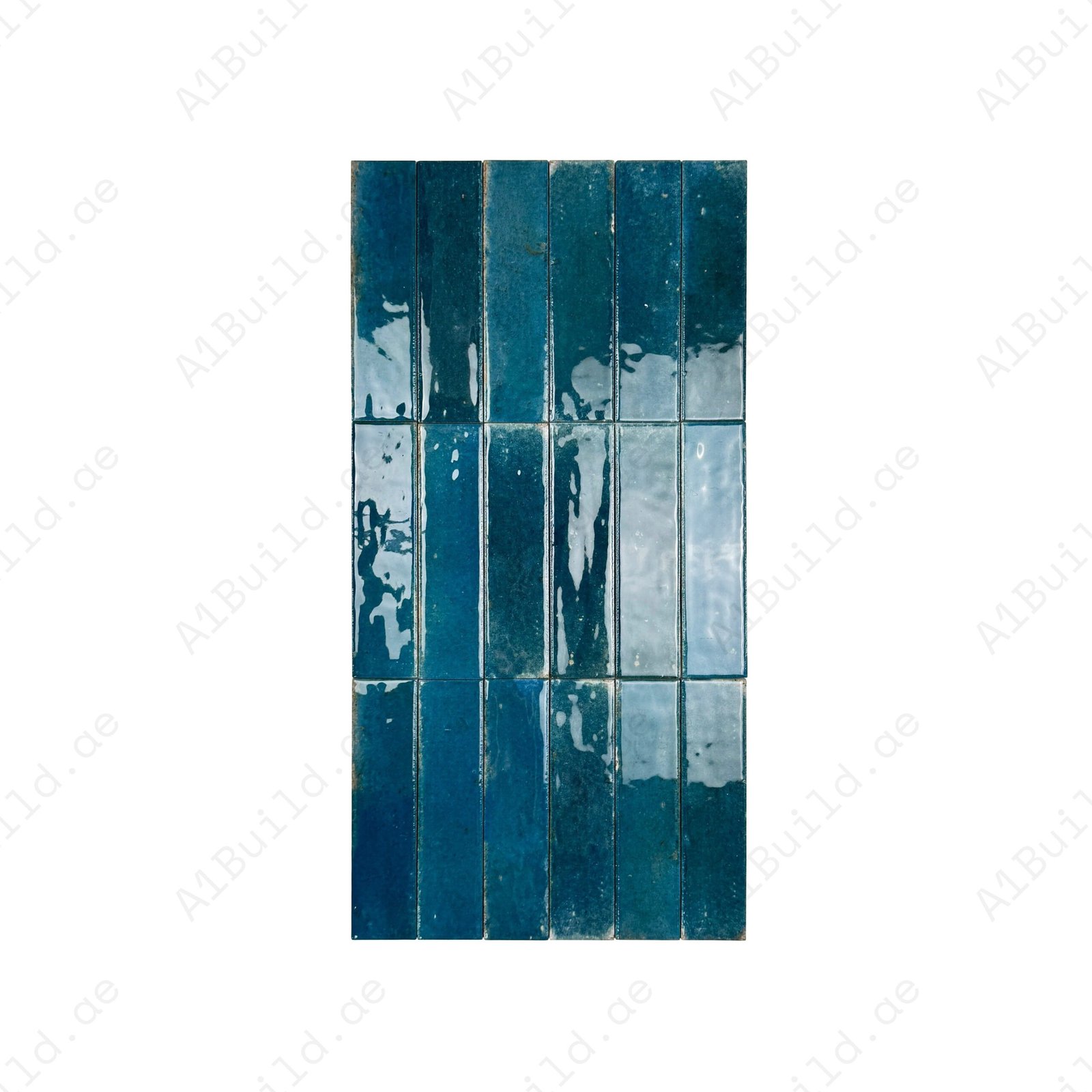 Himalayan Serenity Series Sapphire Blue Glossy Porcelain Artisanal Tile