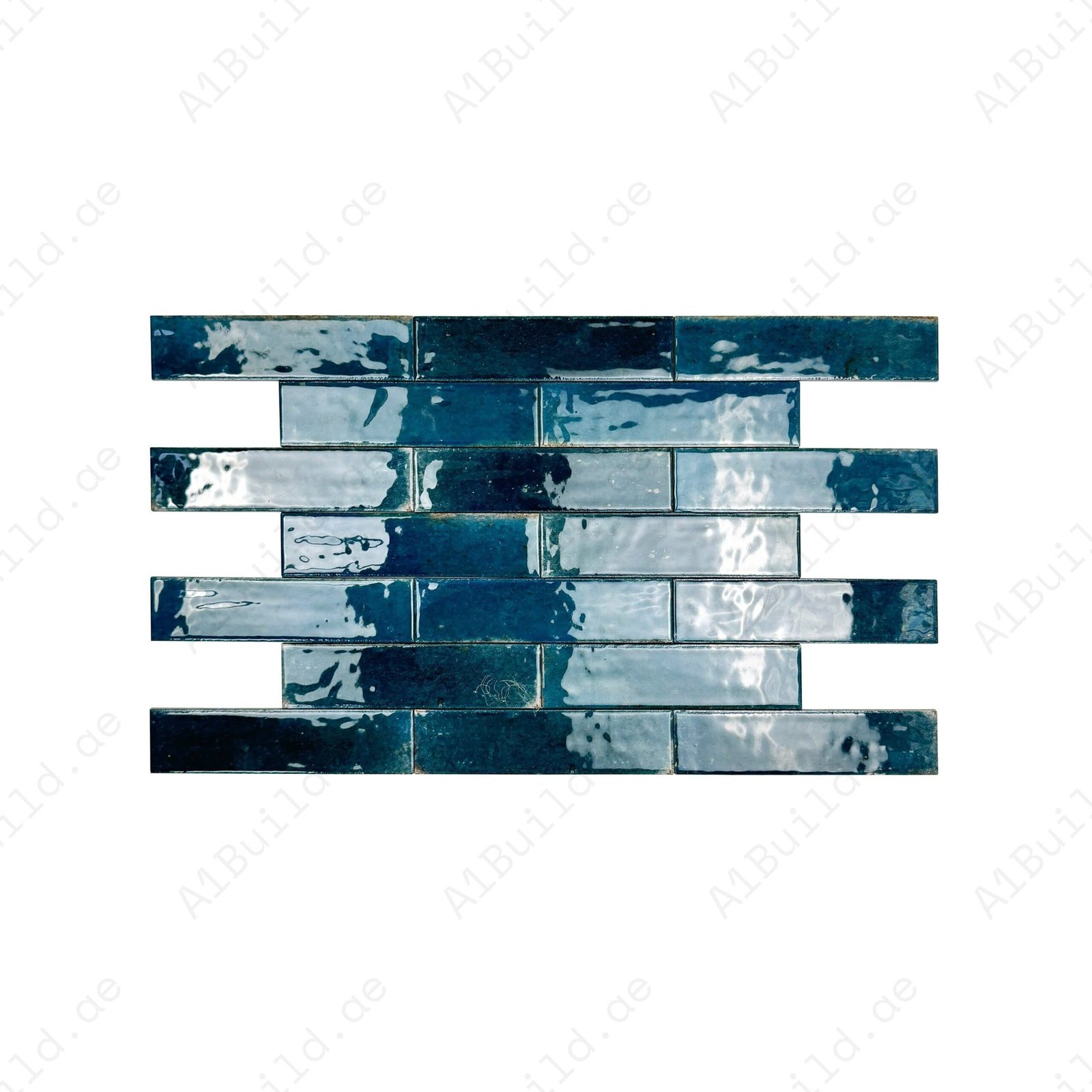 Himalayan Serenity Series Sapphire Blue Glossy Porcelain Artisanal Tile - Image 2
