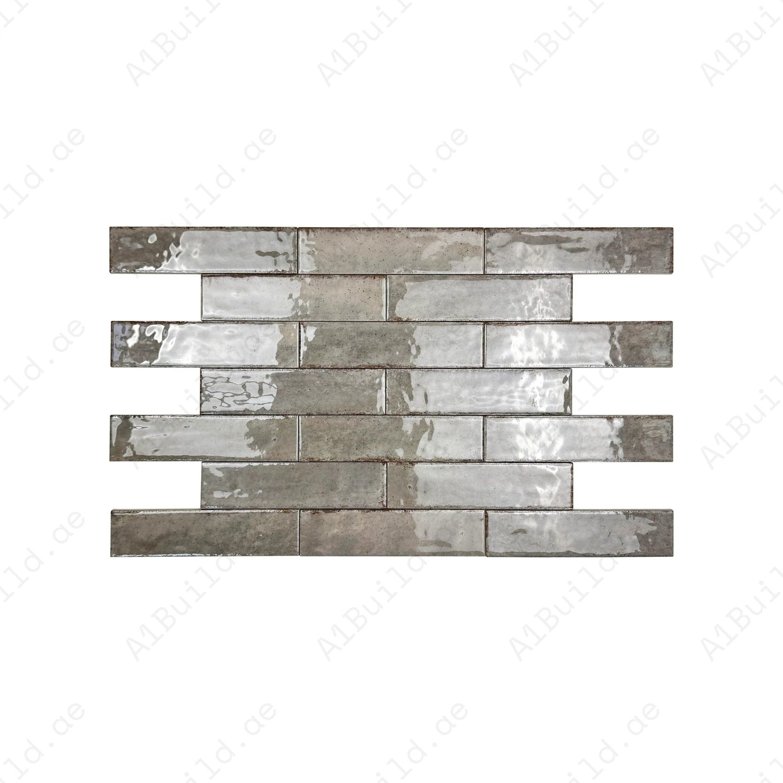 Himalayan Serenity Series Shadow Grey Glossy Porcelain Artisanal Tile - Image 2