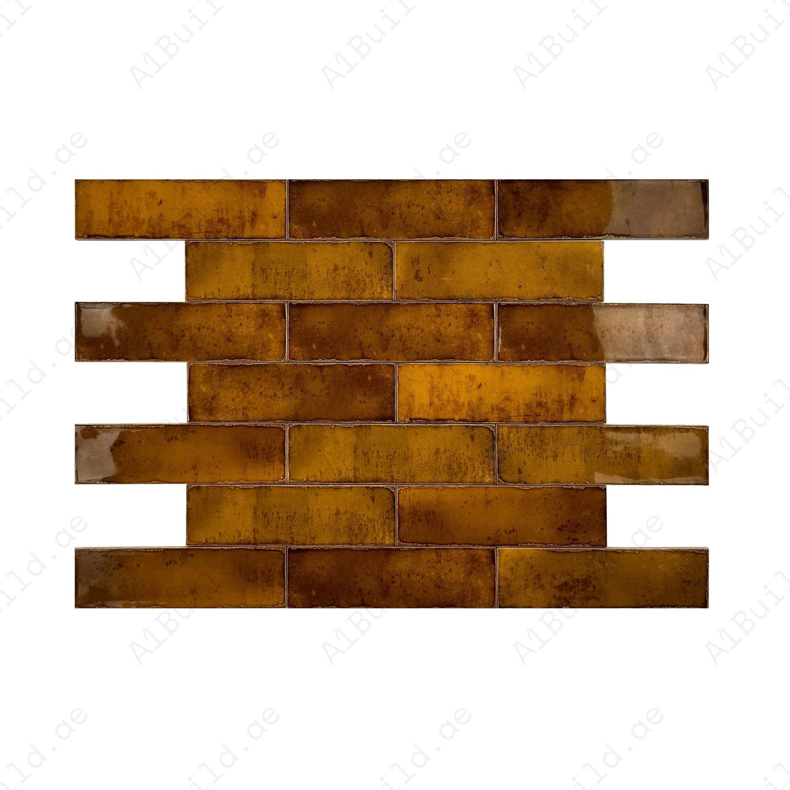 Honey Glossy Glazed Ceramic Artisanal Tile - Image 2