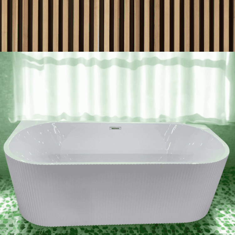 Freestanding bathtub glossy white 3d look