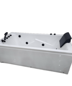 Jacuzzi Bathtub – 180×85 cm | White Acrylic | Black Accessories