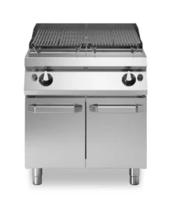 Lava Stone Grill – 2 Cooking Zones Stainless Steel – Cabinet With Doors