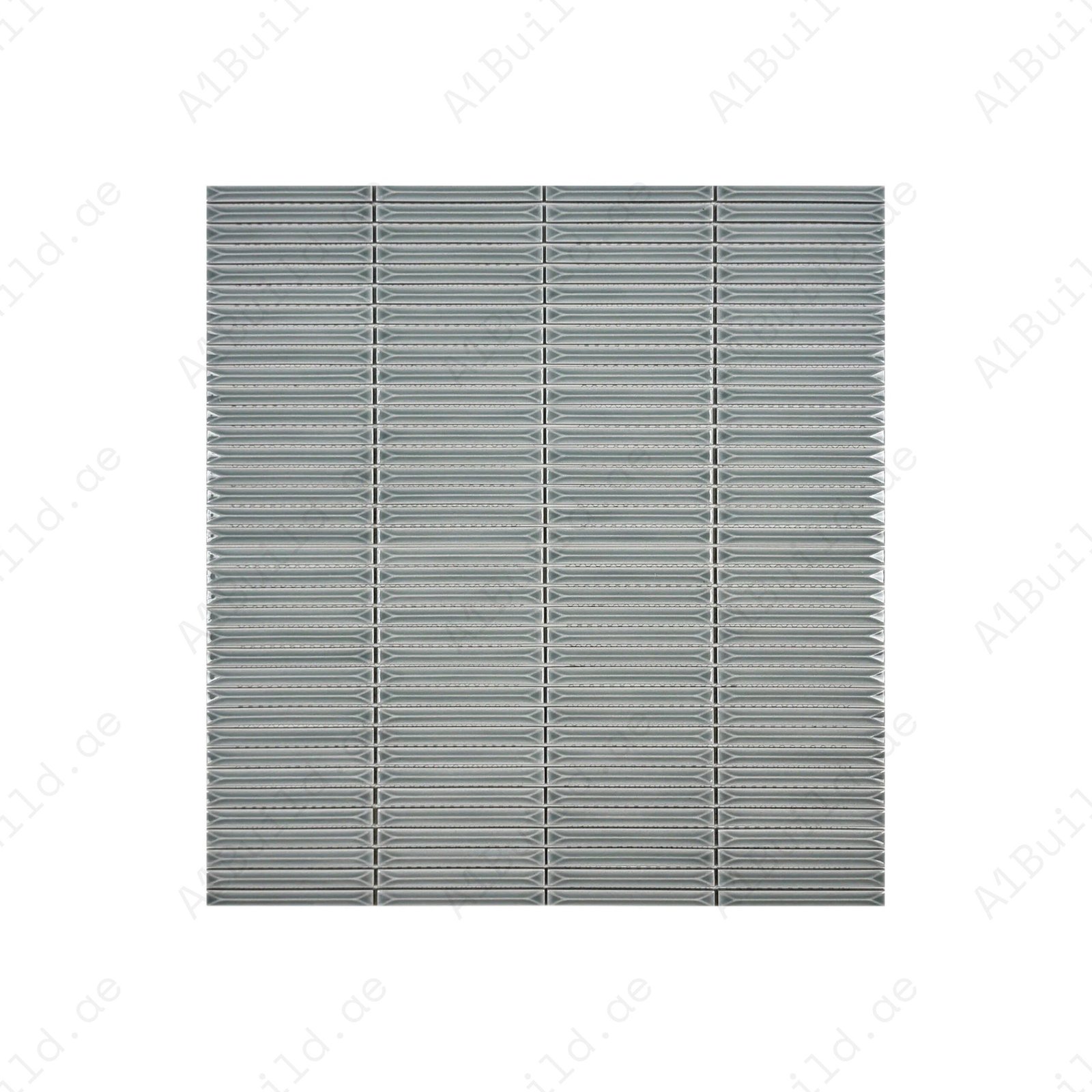 Sicilian Luxury Series Lava Grey Elongated Beveled Rectangular Shape Glossy Porcelain Mosaic