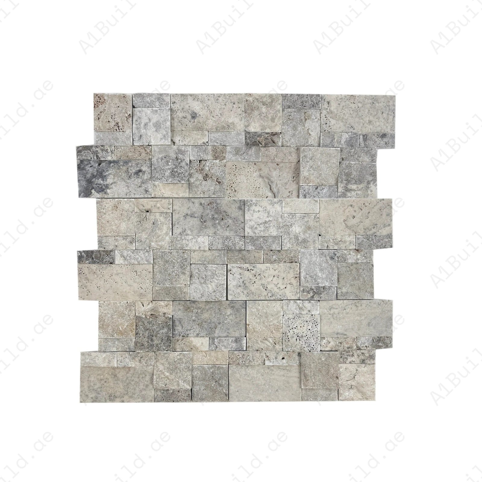 Marrakech Splendor Grey Mixed Split Surface Travertine Mosaic