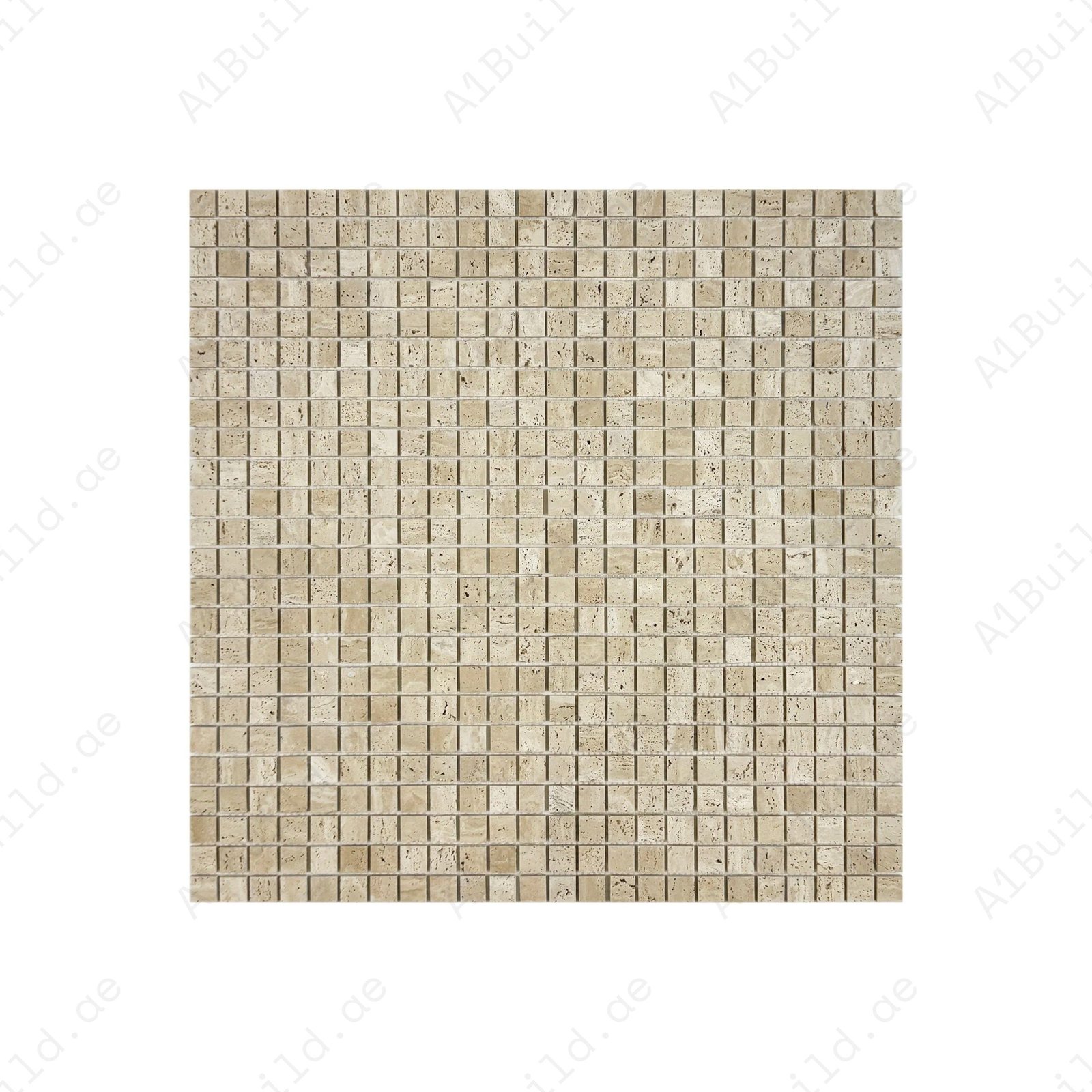 Palace Royale Series Light Beige Honed Square Travertine Marble Mosaic